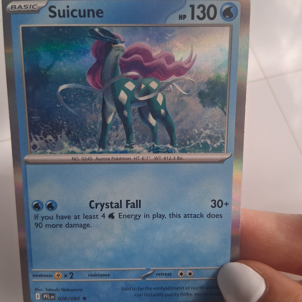 Pokemon Trading Card - Suicune with Blue and Purple